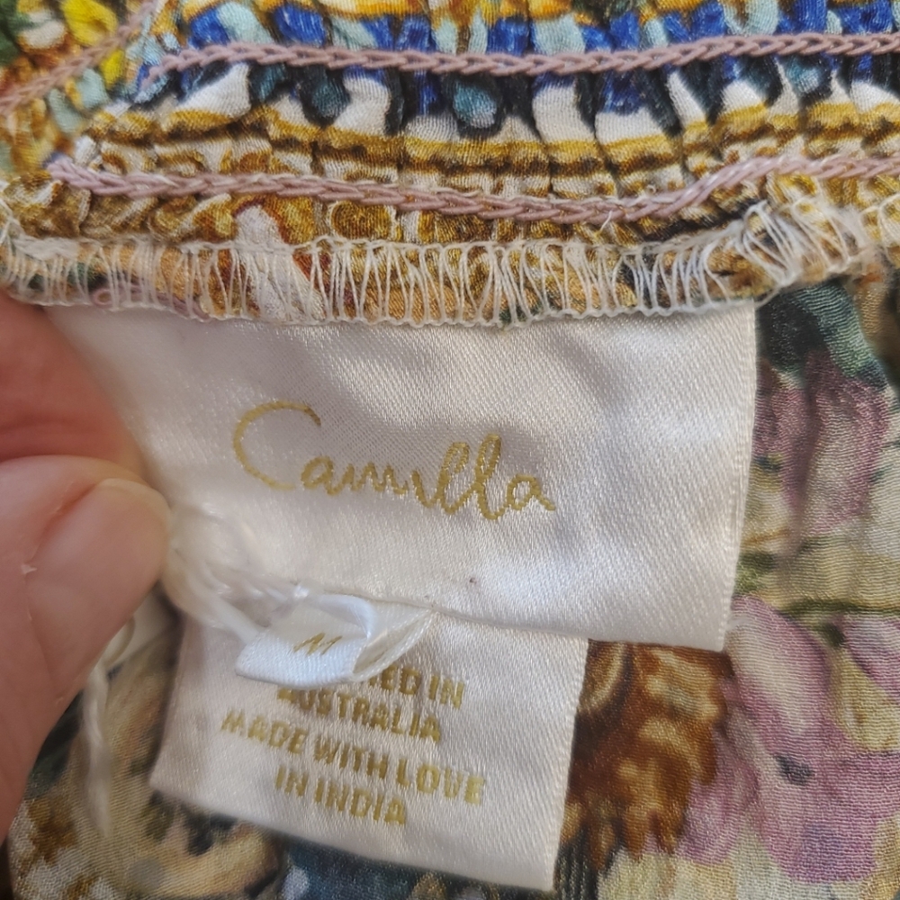 CAMILLA Silk Floral and Animal Print Off-the-Shoulder Mini Dress - Picture 9 of 14